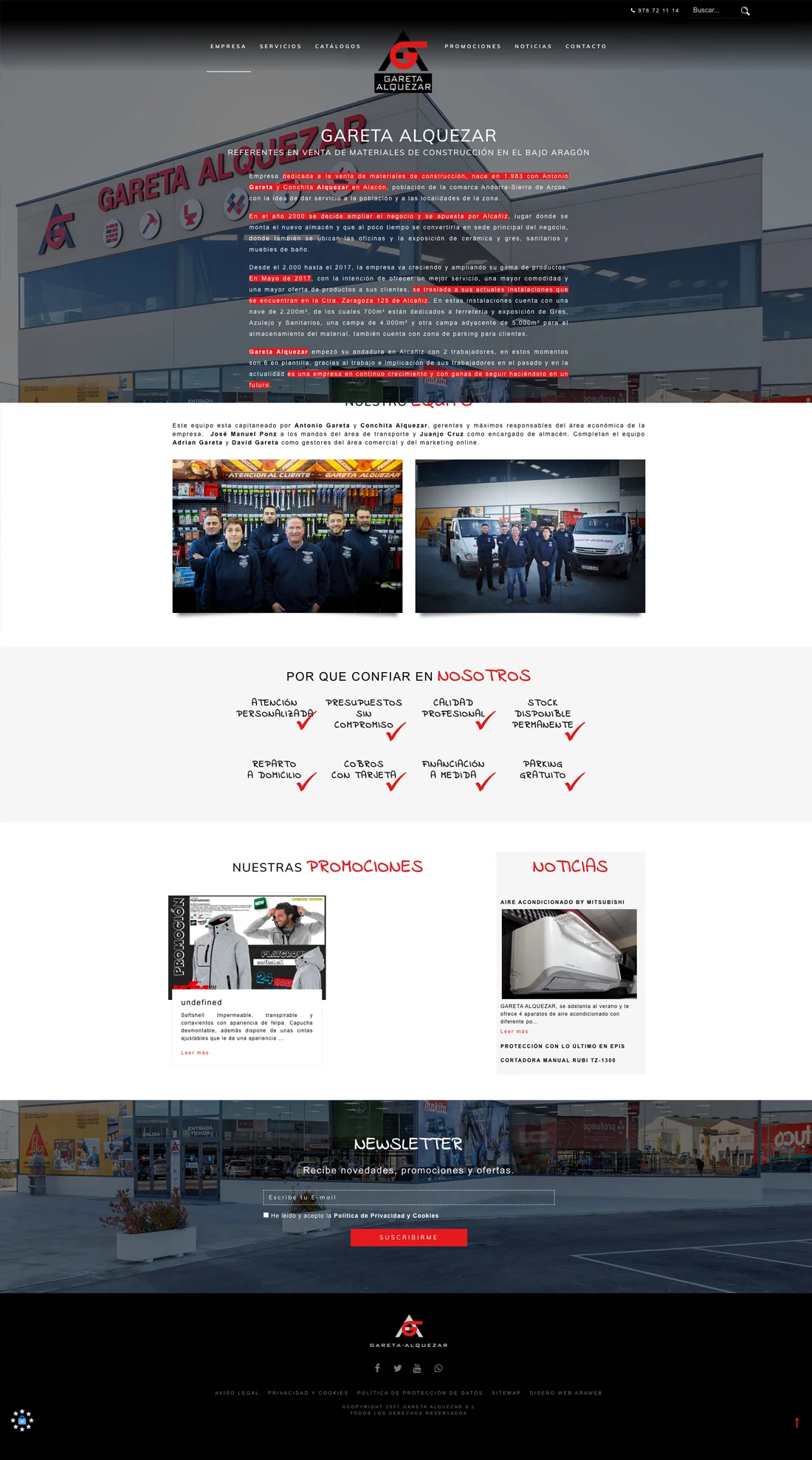 página web corporativa Teruel