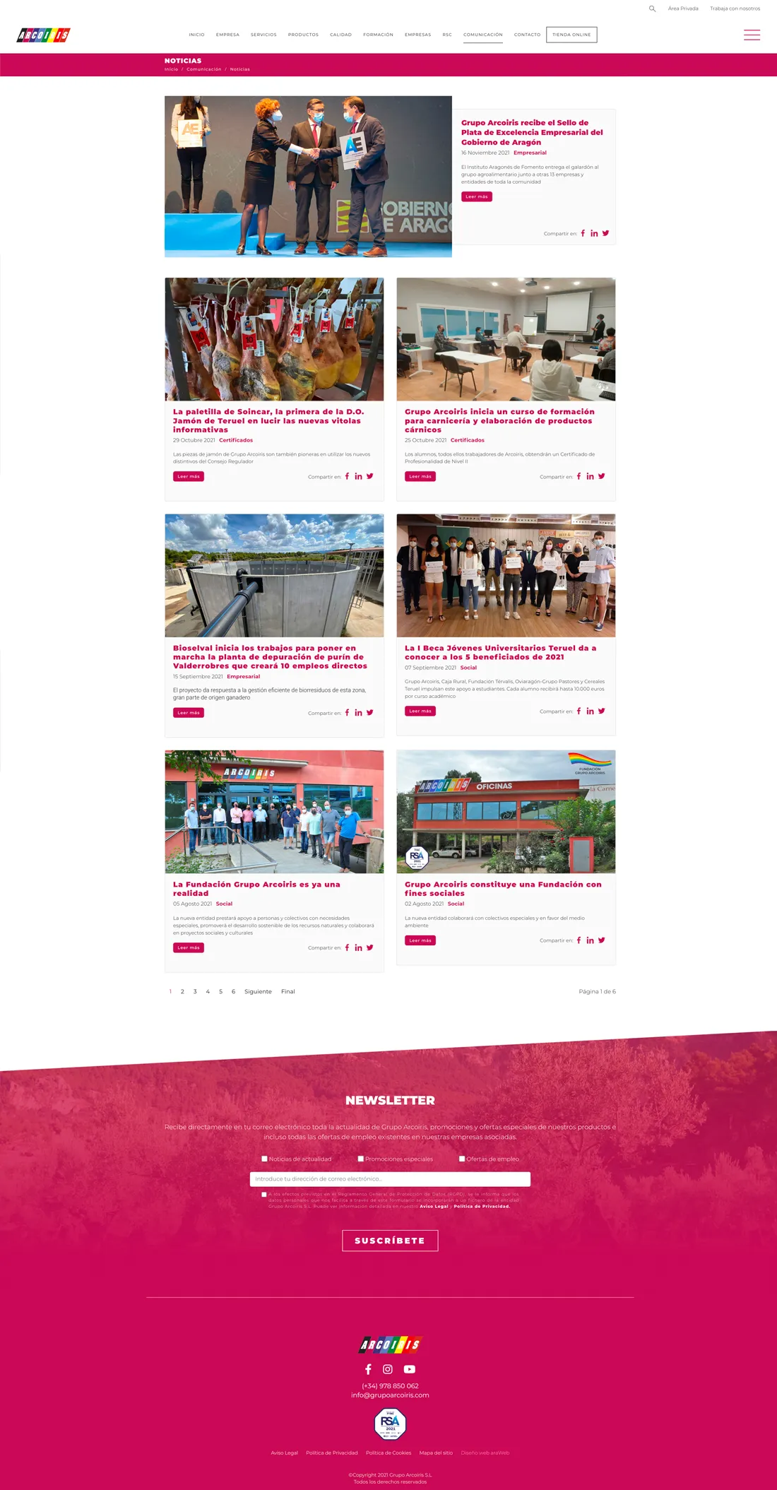página web corporativa Teruel